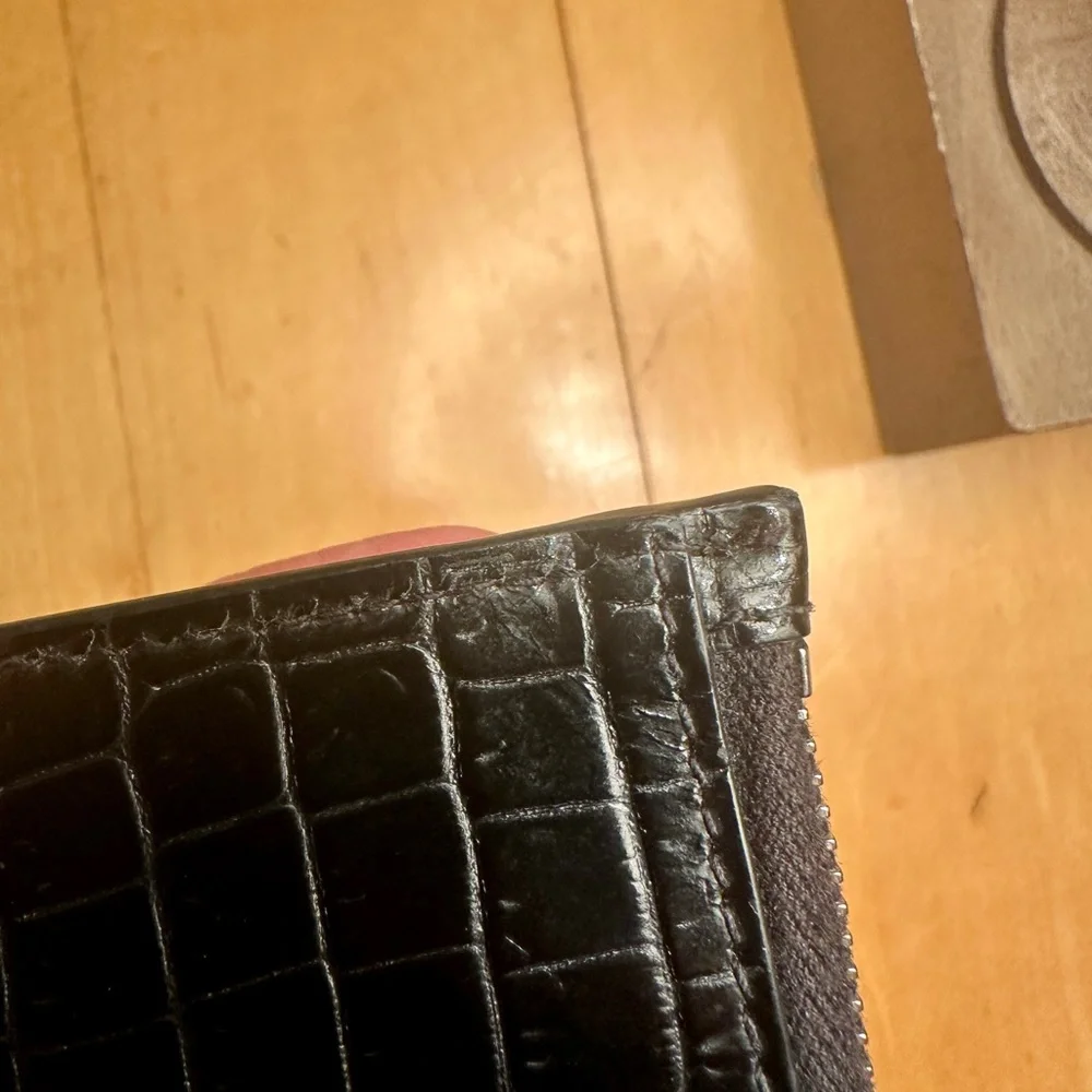 Saint Laurent Black Croc-Embossed card holder/wallet - Picture 7 of 16